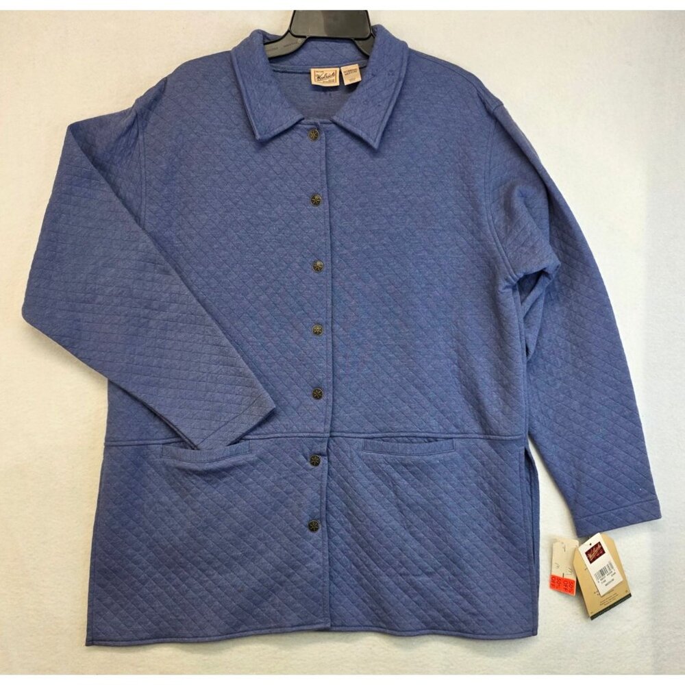 Vintage Woolrich Quilted Shacket M Blue Deadstock Oversized Country Chore Look